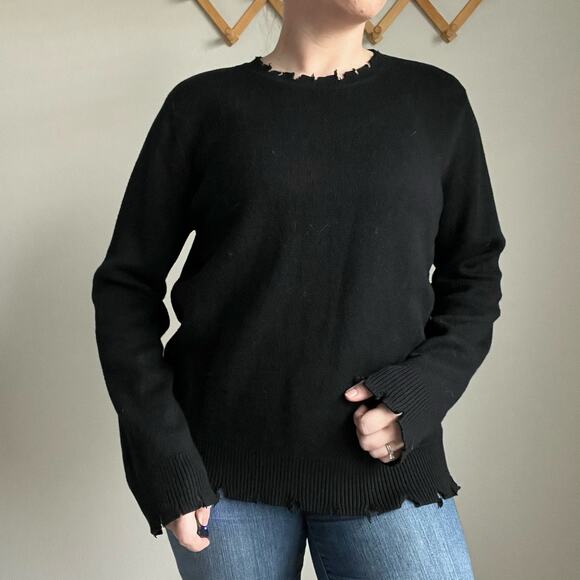 Fate Black Sweater with Distressing Size Large - Picture 1 of 9